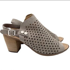 Sophia Milano Leather Laser Cut Open Toe Heels